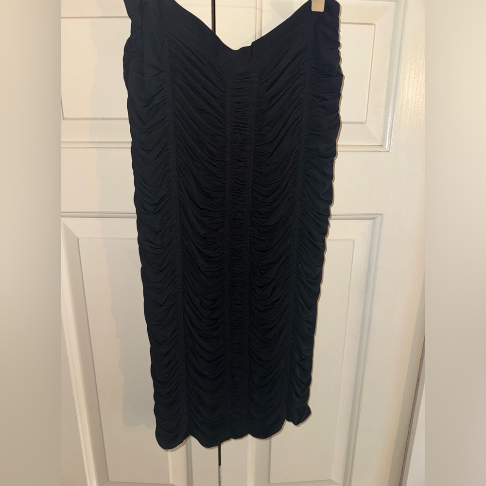 Elegant Black Silk Ruched  Burberry Skirt